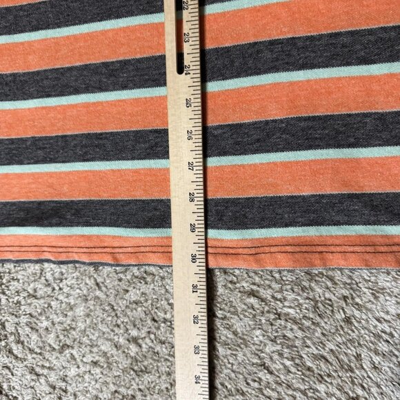 Zoo York Shirt Mens XL Orange Gray Mint Striped Chest Pocket Skate Streetwear - Picture 6 of 6